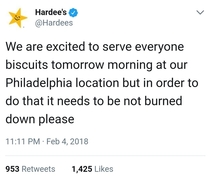 Poor Hardees just wants to be left alone