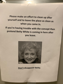 Posted in the office bathroom