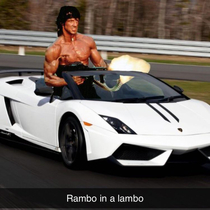 Rambo in a lambo