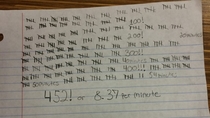 Rather than take notes I counted the number of times my calculus professor said uh or uhm in a  minute lecture