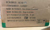 Recently got this box at our store in a shipment I left it for someone else to open Language translations can be really messed up