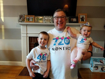 Remember us  years  weeks and another grandkid later Grampy celebrated his th birthday and what did he demand Matching shirts Again