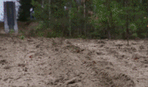Ridiculous dirt bike jump into river 