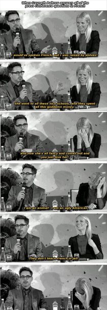 Robert Downey Jr and Gwenyth Paltrow press conference
