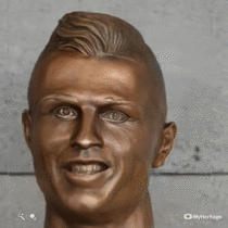 Ronaldos statue animated with an AI