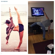 Roommate tried out yoga