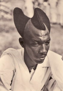 Rwandan man with Amasunzu hairstyle 