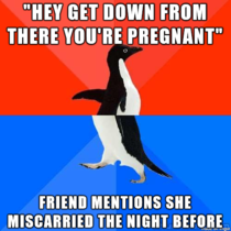 Saw my recently pregnant friend hanging Christmas lights