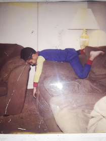 Saw the posts about people falling asleep in some crazy positions as a kid Heres mine