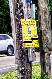 Saw this glorious sign while driving home These people know how to garage sale
