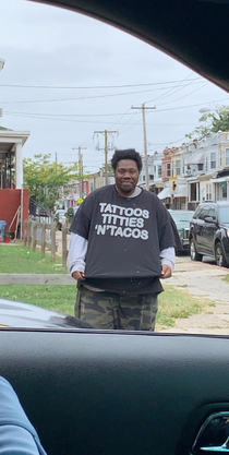 Saw this guy walking down the street yesterday politely asked if I could take a picture My man has great taste