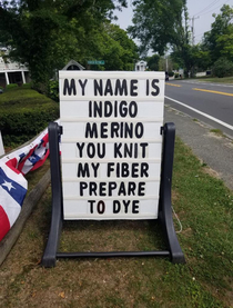 Saw this in front of a yarn shop