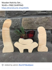 Saw this on FB Not what I pictured a wooden nativity set to look like