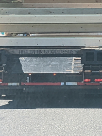 Saw this on the back of a semi trailer today