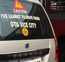 Saw this sticker behind a car in Mumbai traffic