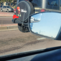 Saw this tire cover for a Jeep today