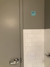Setting up our new hospital and people are using post-its as placeholders for things we dont have yet gave me a good chuckle in the bathroom today
