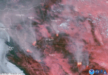 Shocking satellite images of wildfires raging through North California those smoke plumes near the end Yikes Link in comments