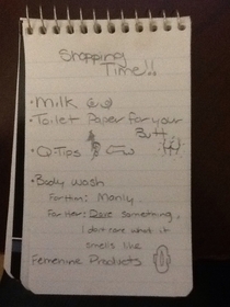 Shopping list from wife really