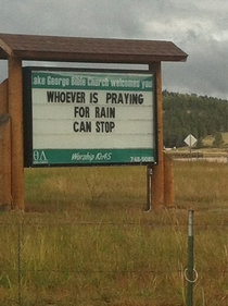 Sign at a church in Colorado