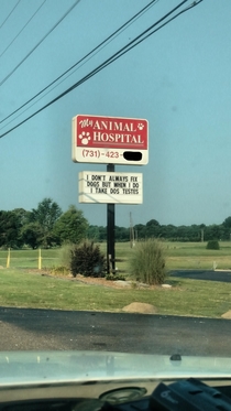 Sign at a local vet