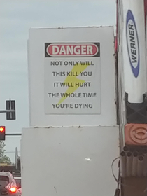Sign on an electricians truck in my city