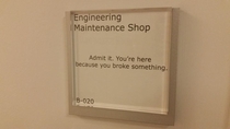 Sign on the engineering departments door