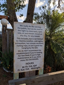 Sign posted at a local restaurant we like