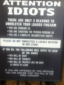 Sign when I walked into local gun range