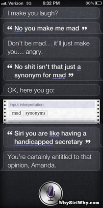 Siri like having a handicapped secretary