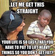 Skeptical Third World Kid on going to the gym