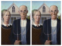 Smile filter on American Gothic