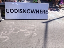 So I found this at a stand at a festival advertising a churchthis was the sign outside it