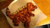So I made a dinosaur pizza at work today