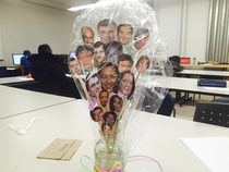 So I received a bouquet of all of my professors heads as a graduation gift