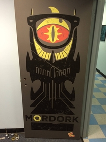 So my boss had a wrap done for the door of our IT Office