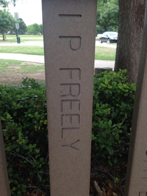 So my city recently built a new park and people could pay to have their names put on the fence