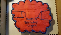 So my cousin got this basketball themed cake from Wal Mart for his birthday