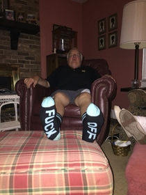 So my dad got some new socks