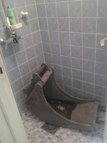 So my friend had a party last night he found this in the shower today