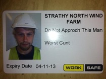 So my friend just got his new work ID welcome to Scotland NSFWish