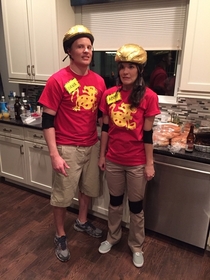 So my friends dressed up as Legends of the Hidden Temple contestants and even nailed the awkward prepubescent pose  smile