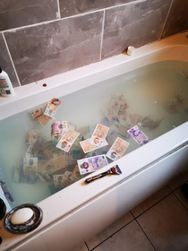 So my weed guy answered his door with a balaclava gloves and swimming goggles on He made me put money in a bucket then dropped it in his dettol bath Self isolation at its finest