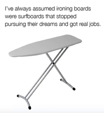 So thats where ironing boards come from