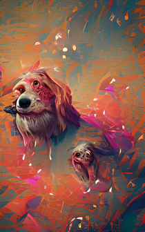 So there is this GAN art you train your AI on a bunch of existing images and then you can ask it to picture whatever and it makes up a picture So I found one and asked it to picture a Dog and it left me wondering what kind of dog pictures these guys train