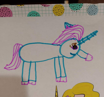 So umm My  year old daughter drew a unicorn I have no words