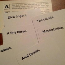 So we decided to combine the BabySitters Club boardgame with Cards Against Humanity