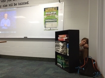Some kid hid behind a bookshelf and fell asleep during the video in my personal finance class