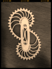 Some nautilus gears hot off the D printer 