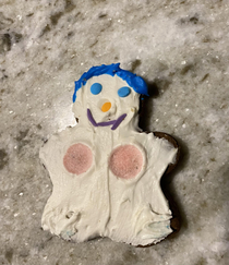 Someone ate the gumdrops off my gingerbread lady